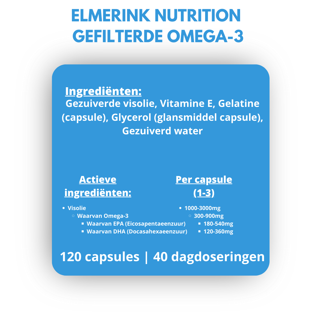 Gefilterde Omega - 3 (2 potjes) - Elmerink Nutrition