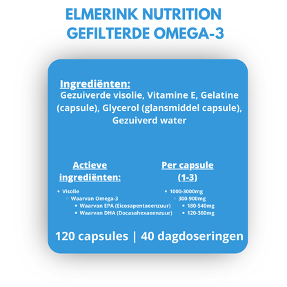 Gefilterde Omega - 3 (2 potjes) - Elmerink Nutrition