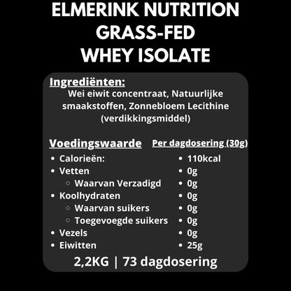 Grass - Fed Whey Isolate - 2,2kg - Elmerink Nutrition