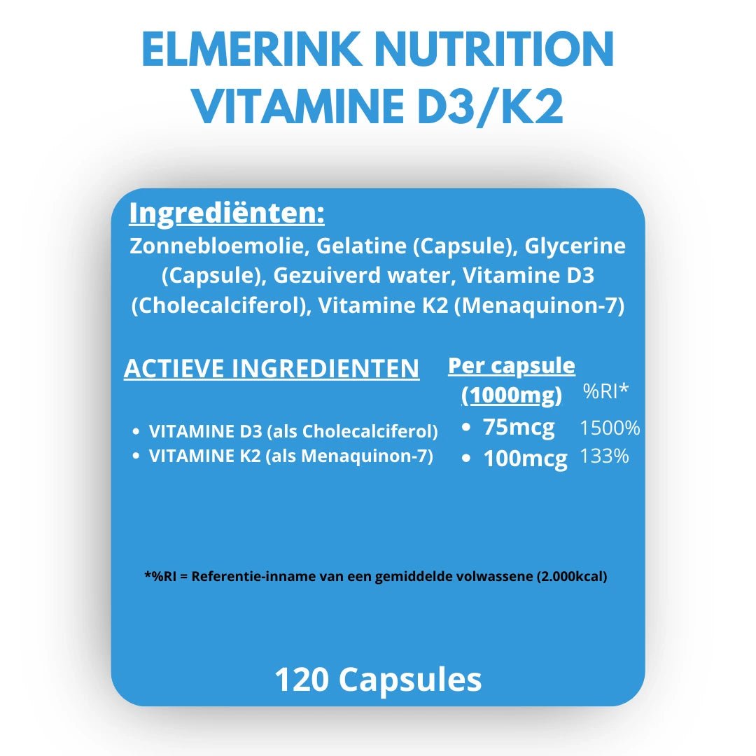 Vitamine D3 K2 (2 potten) - Elmerink Nutrition