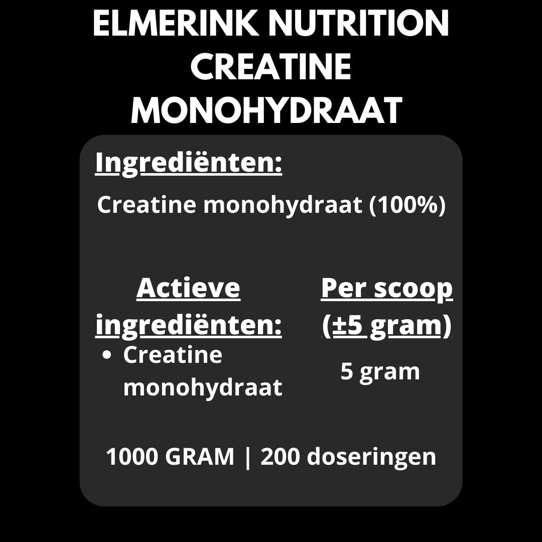 Creatine Monohydraat - 1000 Gram - Elmerink Nutrition